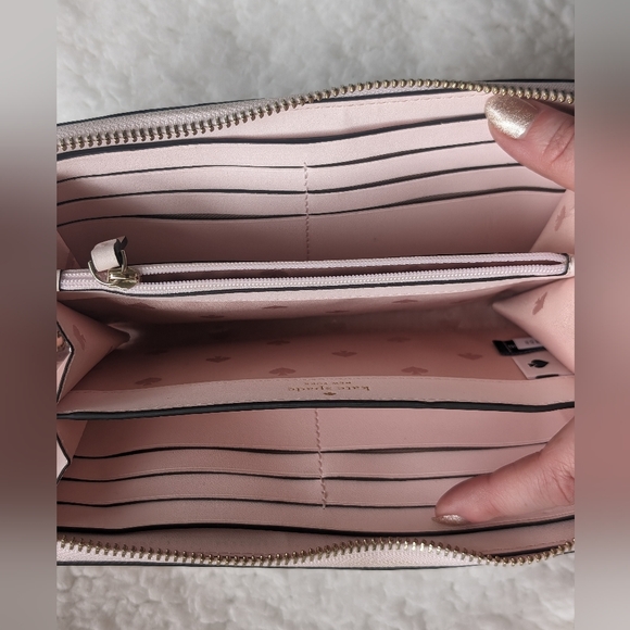 Kate Spade Champagne Toss Pink Continental Zip Wallet - Picture 4 of 7